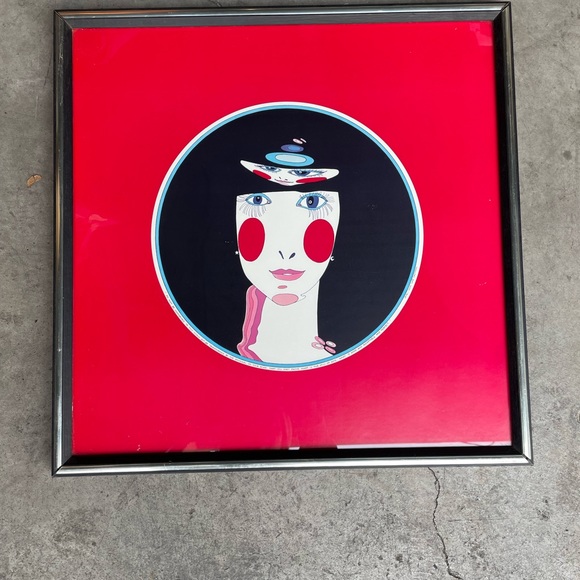 Vtg. 74' Matryoshka Portrait on a Red Background Lithograph by John Luke Eastman - Picture 4 of 10